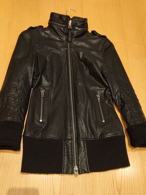 Mackage Genuine Leather Zip-Up Jacket